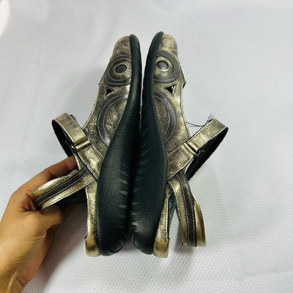 Naot Rongo Slingback Mary Jane Metallic Distressed Bronze Comfort Shoes Size 9 - Picture 11 of 12